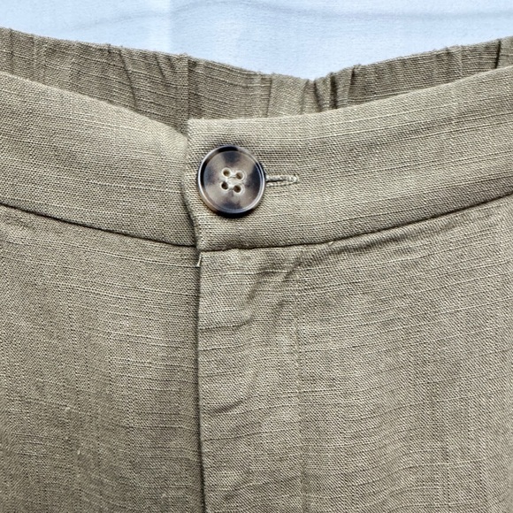 Molly Bracken La Collection Premium Linen Blend Shorts Khaki - Picture 4 of 10